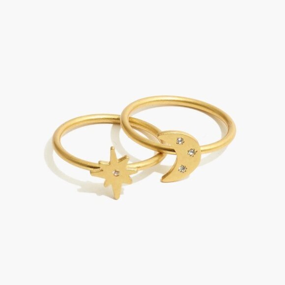Madewell Spaced Out Ring Set Size 6 - Picture 1 of 2